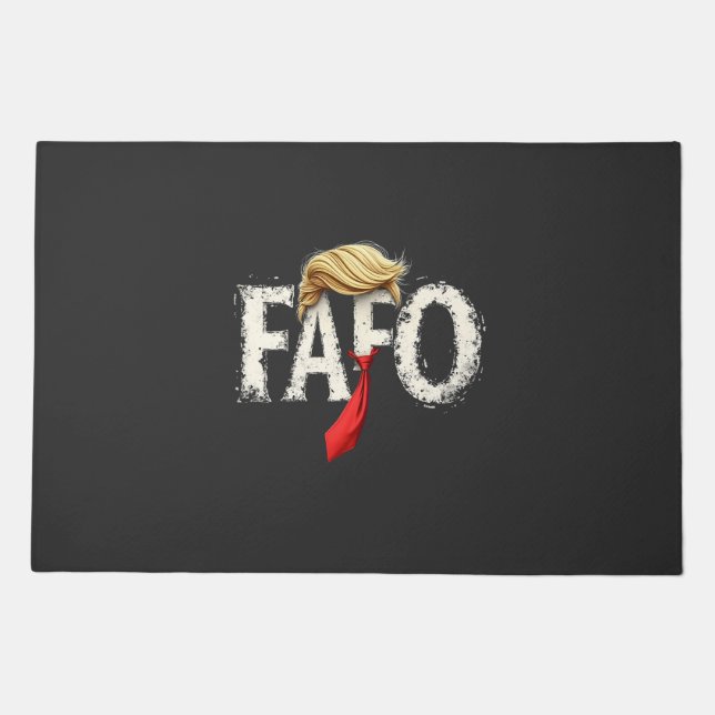 Retro American Donald Trump FAFO USA Flag Patriot Doormat (Front)