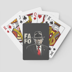 Retro American Donald Trump FAFO USA Flag Patriot Poker Cards