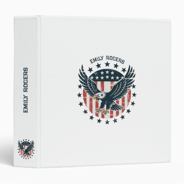 Retro American Eagle  3 Ring Binder (Front/Spine)