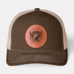 Retro American Eagle Leather Patch Hat