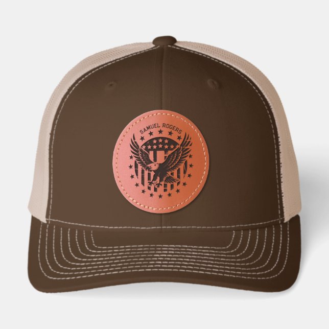 Retro American Eagle  Leather Patch Hat (Front)