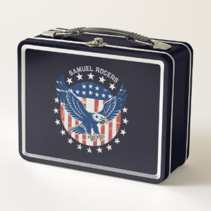 Retro American Eagle Metal Lunch Box