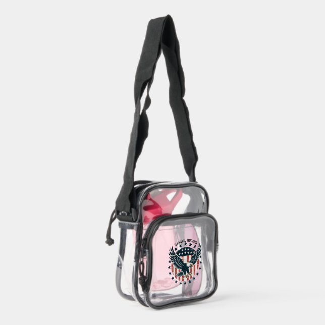 Retro American Eagle  Personalized Clear Crossbody Bag (Right)