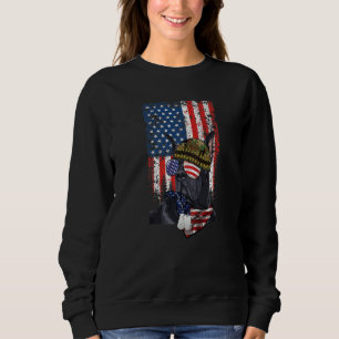 Retro American Flag 4th of July Great Dane Veteran Sweatshirt