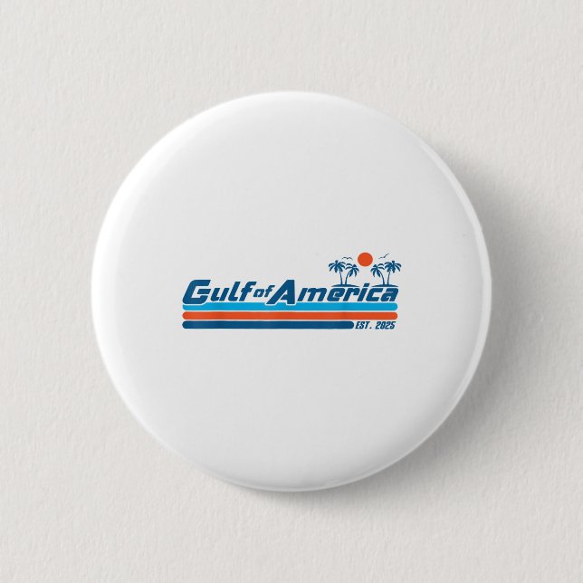 Retro American Flag Beach  Button (Front)