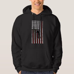 Retro American Flag Billiard Shooting Sticks and B Hoodie