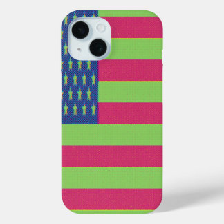 Retro American Flag  iPhone 15 Case