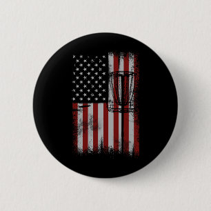 Retro American Flag Disc Golf Gift For Men Disc Go Button