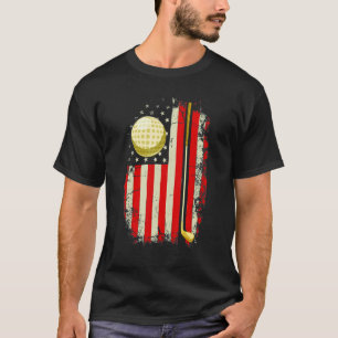 Retro American Flag Golf For Golfer Golf Club T-Shirt