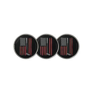 Retro American Flag Golf Golfer Funny Golf Club Ball Marker