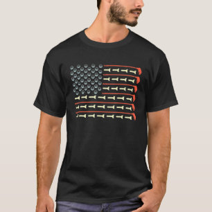 Retro American Flag Golf Golfer Golf Club T-Shirt