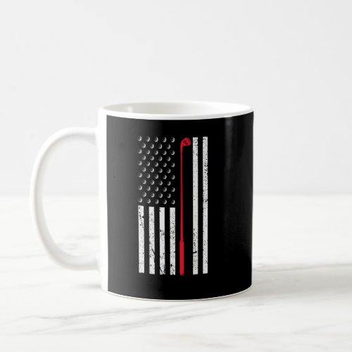 Retro American Flag Golf  Golfer Patriotic  Coffee Mug