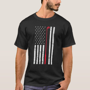 Retro American Flag Golf Golfer Patriotic T-Shirt