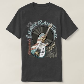 Retro American Flag Guitar And Vinyl Record T-shirt by CasamsMusicMachine at Zazzle