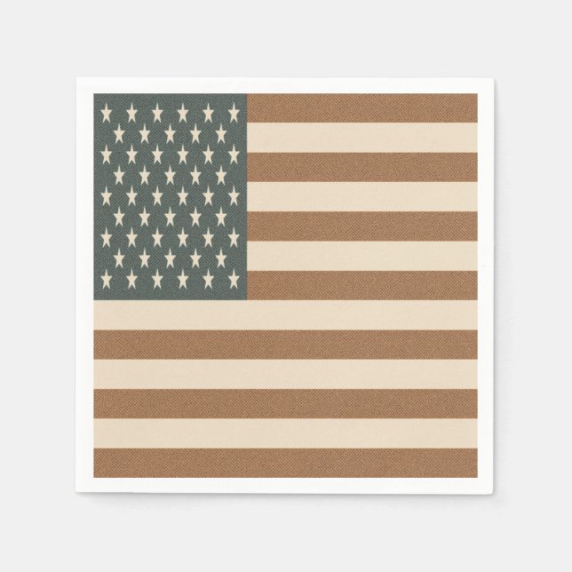 Retro American Flag  Napkins (Front)
