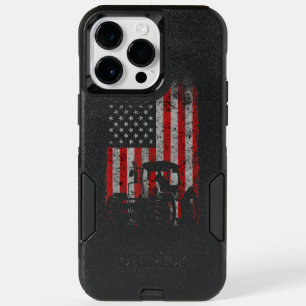 Retro American Flag Tractor Men Tractor Farm OtterBox iPhone 14 Pro Max Case
