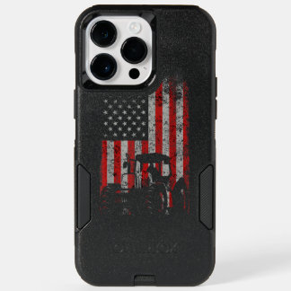 Retro American Flag Tractor Men Tractor Farm OtterBox iPhone 14 Pro Max Case