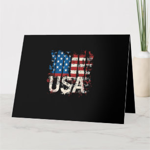 Retro American Flag USA 4th of July Card
