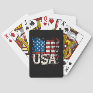 Retro American Flag USA 4th of July Poker Cards