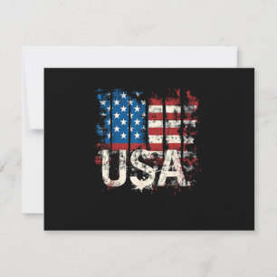 Retro American Flag USA 4th of July RSVP Card