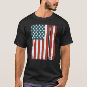 Retro American Flag Usa Golf For Golfer T-Shirt