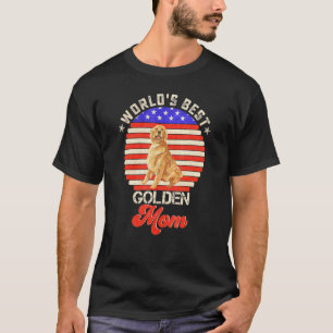 Retro American Flag Worlds Best Golden Retriever M T-Shirt