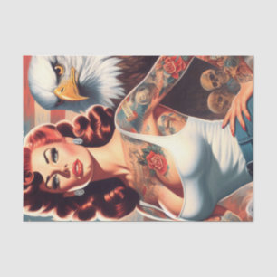 Retro American Girl Tissue Paper