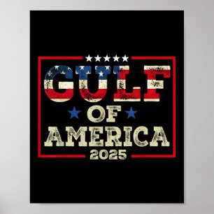 Retro American Gulf Est 2025 Usa American Flag Poster