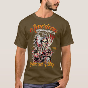 Retro American Motorcycle Indian For Old Biker T-Shirt