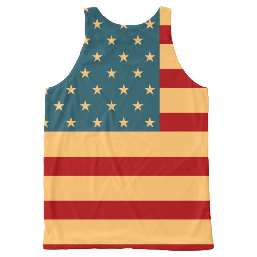 Retro American Patriotic Eagle Flag All-Over-Print Tank Top (Back)
