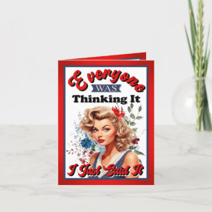 Retro American Pinup_ I Just Said It Letterpress Thank You Card