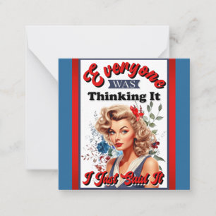 Retro American Pinup_ I Just Said It Note Card