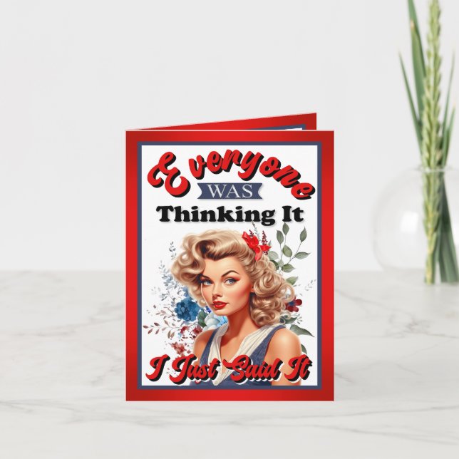 Retro American Pinup_ I Just Said It Thank You Card (Front)