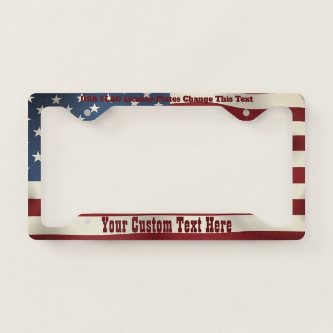 Retro American Road Pride License Plate Frame