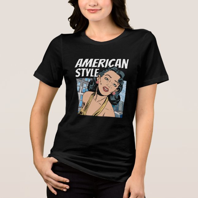 Retro American Style - Comic Book Chic Tri-Blend Shirt (Front)