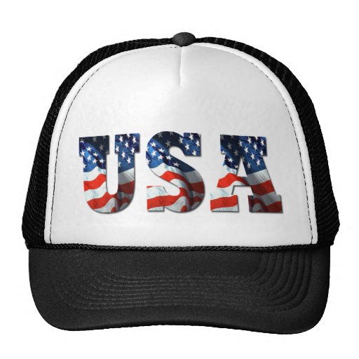 RETRO AMERICAN TRUCKER HAT - 3D USA Patriotic Cap | Zazzle