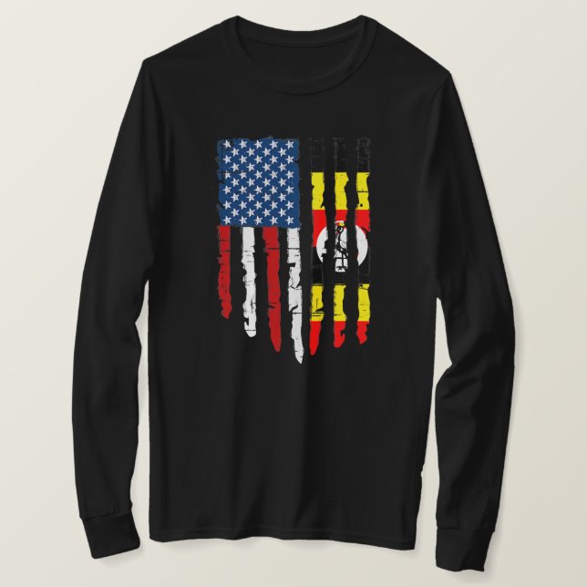 Retro American Uganda Flag Men Women Patriotic  T-Shirt (Design Front)