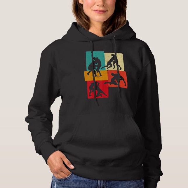 Retro American Wrestling Apparel US Wrestling - Wr Hoodie (Front)