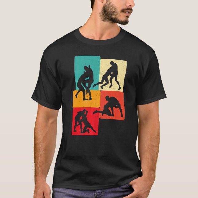 Retro American Wrestling Apparel US Wrestling - Wr T-Shirt (Front)