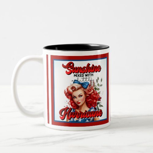 Retro Americana Pinup_ Sunshine Mixed Two_Tone Coffee Mug