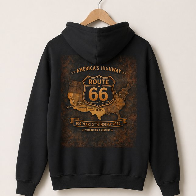 Retro America's Highway 100 Years Map Hoodie (Creator Uploaded)