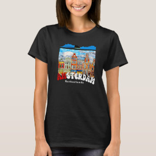 Retro Amsterdam Painting Netherlands Amsterdam T-Shirt