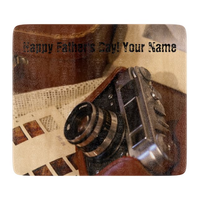 Retro analog Photo Camera Cutting Board (Front)