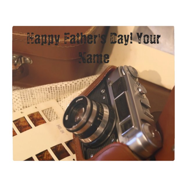 Retro analog Photo Camera Metal Print (Front)