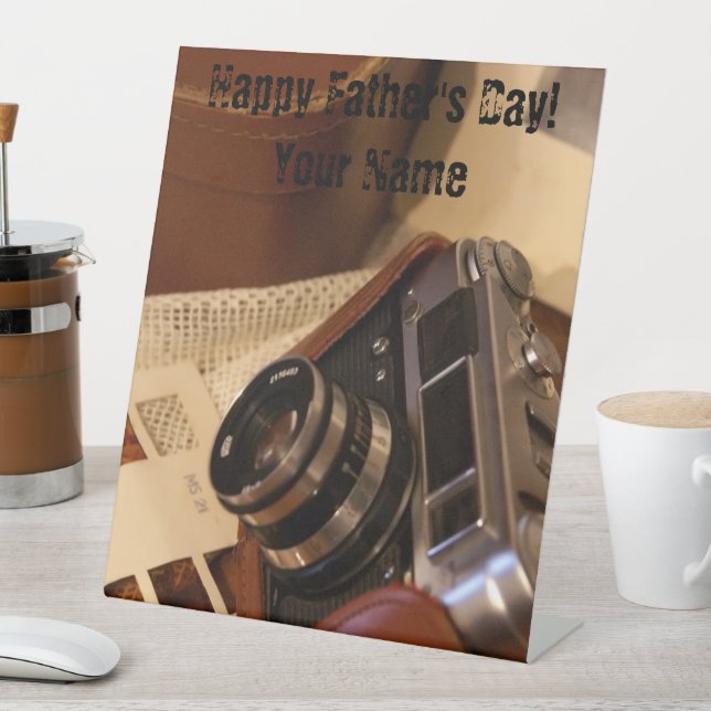 Retro analog Photo Camera Pedestal Sign (In SItu)