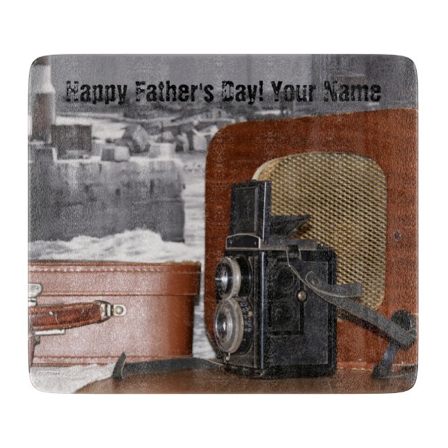 Retro analog Video Camera Cutting Board (Front)