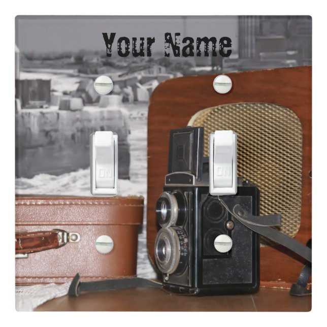 Retro analog Video Camera Light Switch Cover (In Situ)