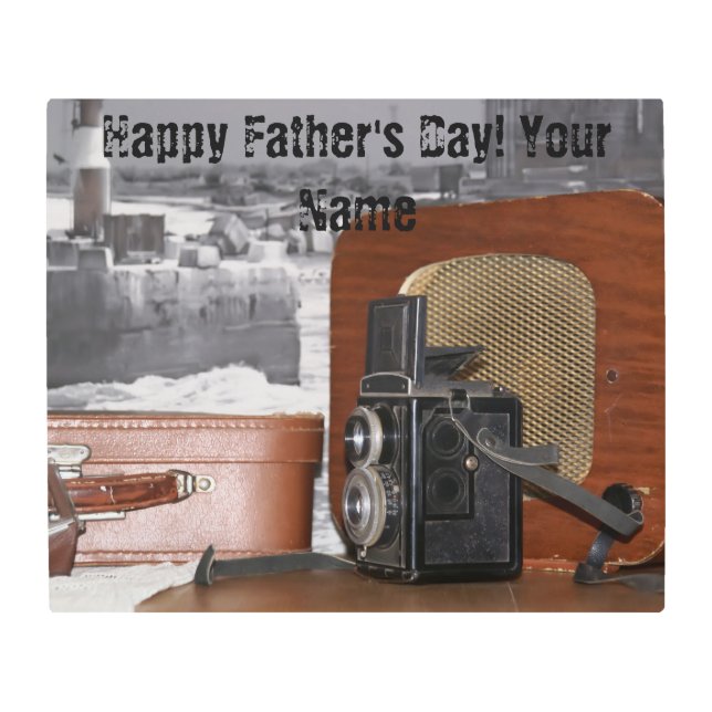 Retro analog Video Camera Metal Print (Front)