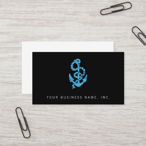 Customizable Retro Anchor with Rope Business Card Templates