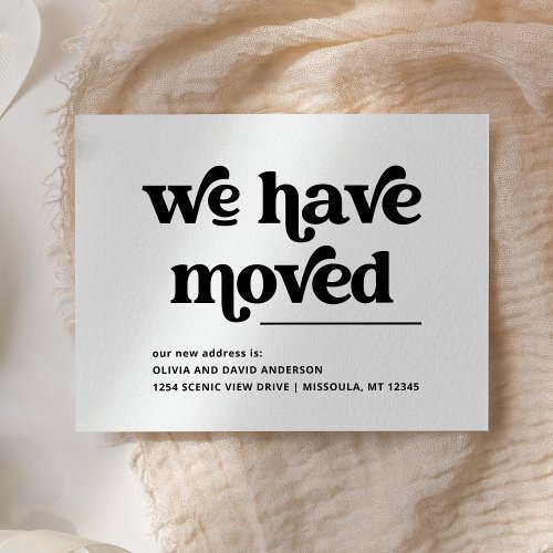 Retro and Boho Black and White Moving Announcement Postcard